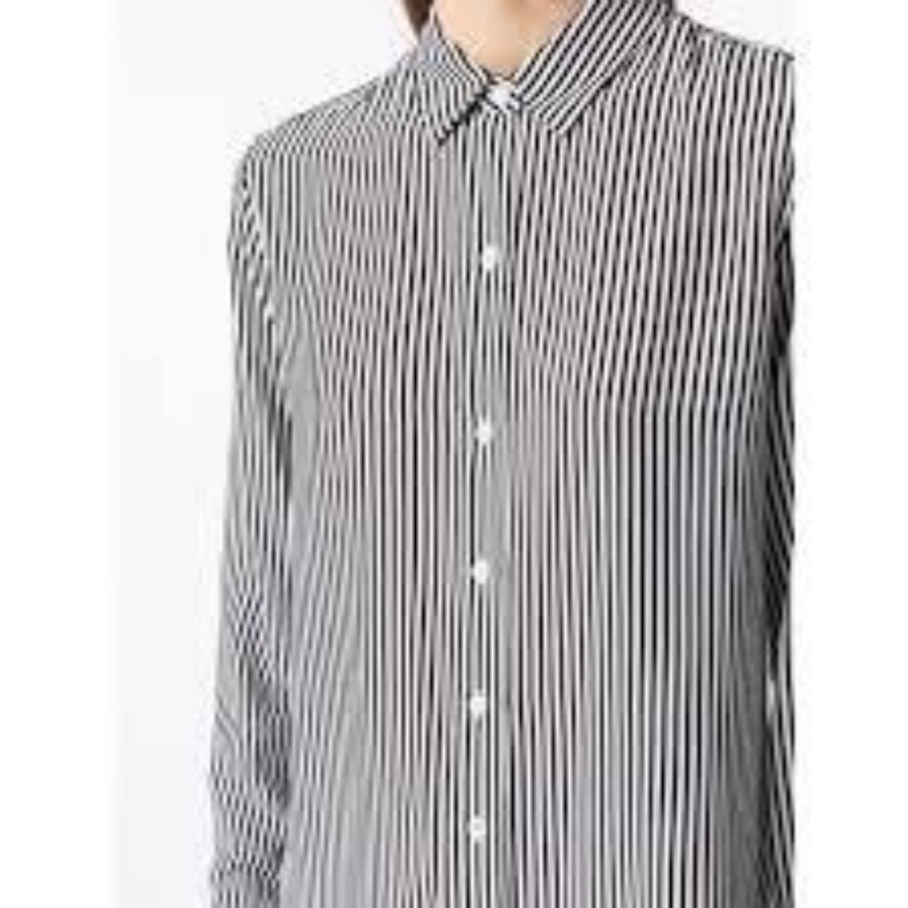 Eqipment Essential Silk Striped Long Sleeved Shirt sz L - Picture 2 of 7